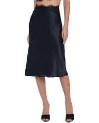 L'Agence - Loyal Lace Trim Silk Skirt - Lyst