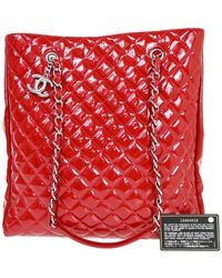 Chanel - Cabas Patent Leather Tote Bag (pre-owned) - Lyst