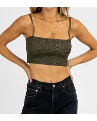 emory park - Leather Smocking Crop Top - Lyst
