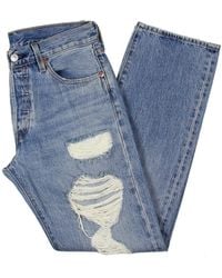 Levi's - 501 Mid-rise Destroyed Straight Leg Jeans - Lyst