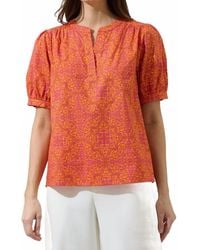 Sugarlips - Debary Floral Neli Split Neck Top - Lyst