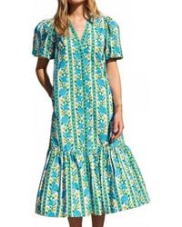 Pink City Prints Phoebe Midi Dress in Green | Lyst