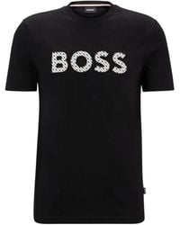 BOSS - Cotton-Jersey T-Shirt With Logo Detail - Lyst