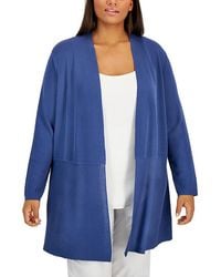 Anne Klein - Plus Ribbed Open Front Cardigan Sweater - Lyst