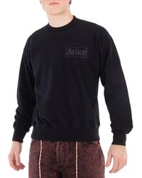 Aries - Logo Jacquard Cotton Sweatshirt - Lyst