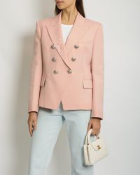 Balmain - Baby Double Breasted Blazer With Silver Buttons - Lyst