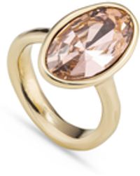 Uno De 50 - 18K-Plated Metal Alloy Ring With Large Oval Box And Crystal - Lyst
