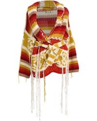 Alanui - Striped Fringed Wrap Cardigan - Lyst