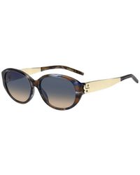 BOSS - Havana Acetate Sunglasses With Double-B Monogram Hardware - Lyst