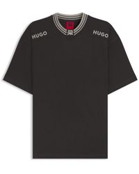 HUGO - X Rb Cotton T-Shirt With Tipping And Logos - Lyst