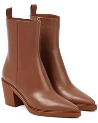 Gianvito Rossi - Dylan Leather Zip Bootie - Lyst