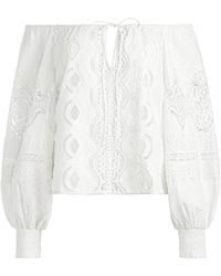Alice + Olivia - Alta Embroidered Off The Shoulder Blouse - Lyst