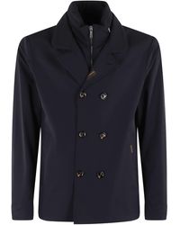 Moorer - Dark Volmer Kn Detachable High Collar Polyester Jacket - Lyst