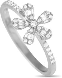 Non-Branded - Lb Exclusive 14k Gold 0.20ct Diamond Flower Ring Rn32405-w - Lyst