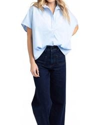 Karlie - Poplin Collar V Neck Top - Lyst