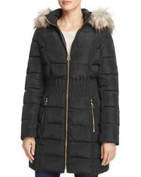 Laundry by Shelli Segal - Cinch Waist Down Puffer Hooded Coat - Lyst