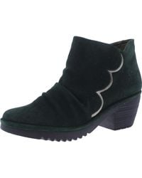 Fly London - Leather Block Heel Ankle Boots - Lyst