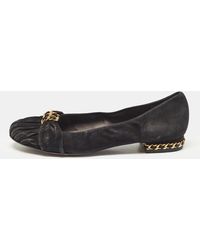 Stuart Weitzman - Suede Chain Embellished Ballet Flats - Lyst