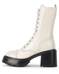 Jeffrey Campbell - Locust Leather Lace Up Chunky Moto Combat Boots - Lyst