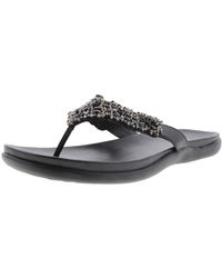 Kenneth Cole - Glam-Athon Faux Leather Thong Flip-Flops - Lyst