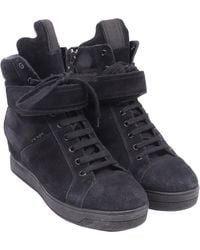 Prada - Sport High-Top Wedge Sneakers - Lyst