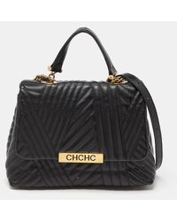 CH by Carolina Herrera - Carolina Herrera Matelassé Leather Bimba Flap Top Handle Bag - Lyst