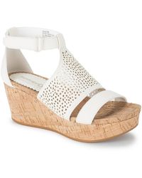 BareTraps - Raisie Faux Leather Ankle Strap Wedge Sandals - Lyst