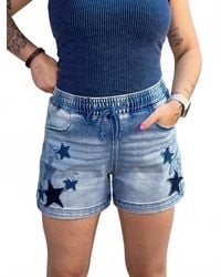 Risen - Harper Slouchy Shorts With Star Patched - Lyst
