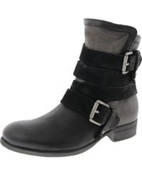 Miz Mooz - Slater Buckle Leather Ankle Boots - Lyst