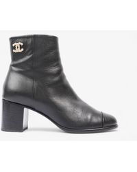 Chanel - Cc Boots 50 / Gold Leather - Lyst
