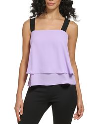 DKNY - Fold-over Tank Pullover Top - Lyst