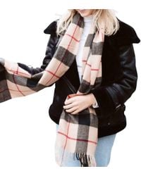 Pretty Simple - Plaid Fringe Blanket Scarf - Lyst