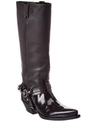 Versace - Taxano Leather Knee High Boot - Lyst