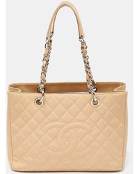 Chanel - Quilted Caviar Leather Grand Shopper Tote - Lyst