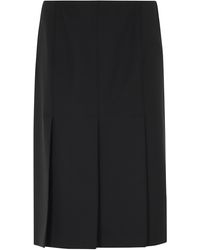 Seventy - Front Slit Wool-Blend Midi Skirt - Lyst