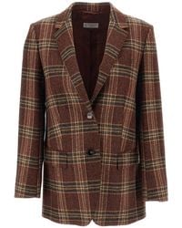 Alberto Biani - Tailored Wool Check Blazer - Lyst