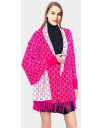 TRUEDAMES - Luxury Patterned Poncho - Lyst