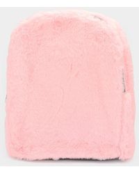 Fashnzfab - Solid Faux Fur Backpack Bag - Lyst