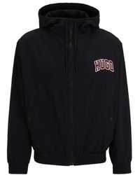 HUGO - Water-repellent Slim-fit Jacket With Sporty Logos - Lyst