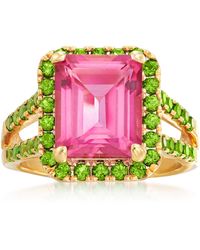 Ross-Simons Topaz And Green Chrome Diopside Ring - Pink