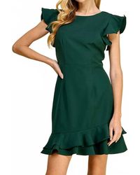 TCEC - Clara Short Ruffle Sleeves Mini Dress - Lyst