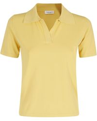 Roberto Collina - Polo V-Neck Ribbed-Trim Viscose Polo Shirt - Lyst