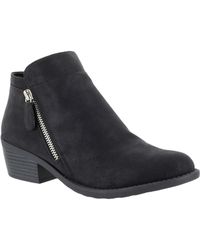 Easy Street - Gusto Faux Suede Block Heel Ankle Boots - Lyst