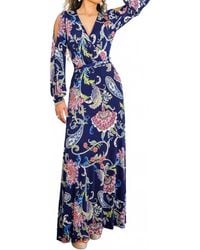 SurelyMine - Paisley Cutout Maxi Dress With Long Sleeves - Lyst