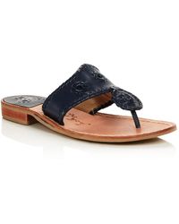 Jack Rogers - Jacks Flat Sandal Leather Metallic Slide Sandals - Lyst