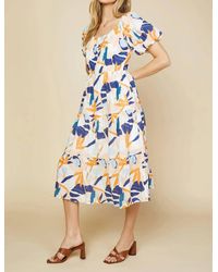 Skies Are Blue - Abstract Botanical Midi Dress - Lyst