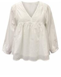P.Cill - Cotton V-Neck Blouse - Lyst