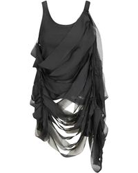 Maria Calderara - Overlapping Silk Tulle Layers Ribbed Sleeveless Cotton Top - Lyst