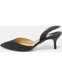Paul Andrew - Dark Suede Rhea Slingback Pumps - Lyst