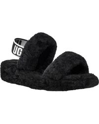 UGG - Oh Yeah Shearling Open Toe Slip-on Slippers - Lyst
